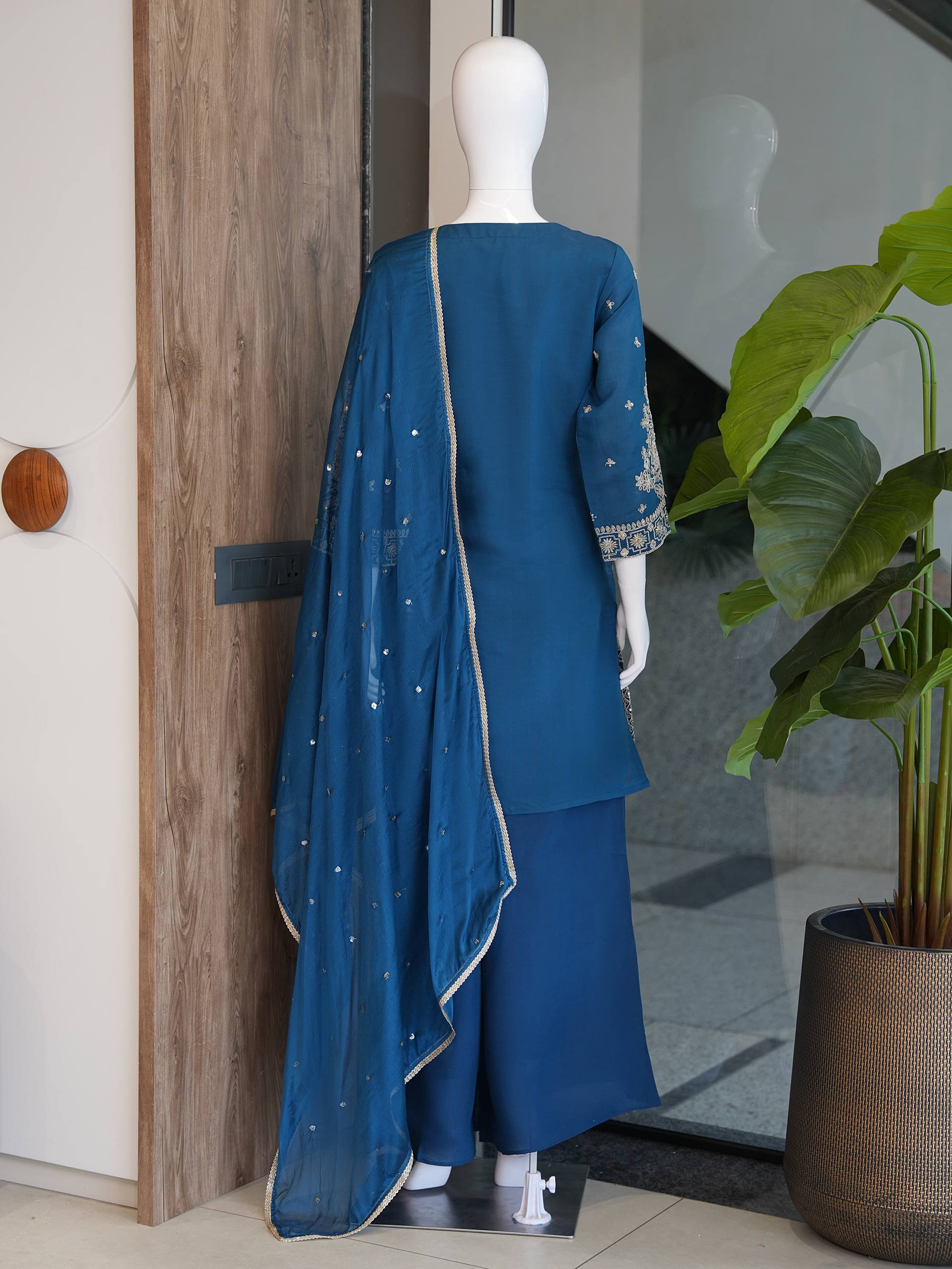ZAZU SILK WITH EMBROIDERY SEQUENCE WORK FOR WOMEN - Image 6