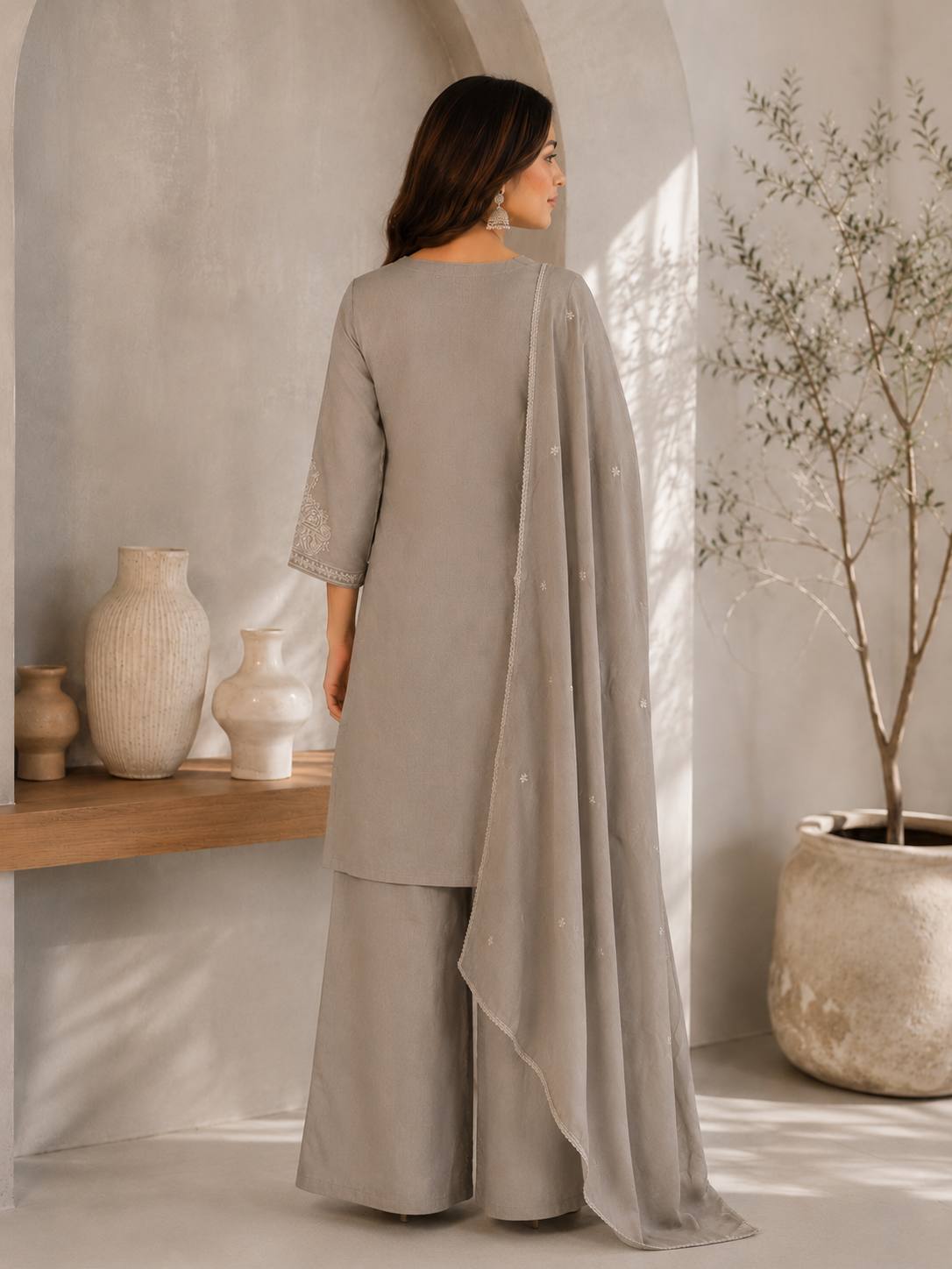 VICHITRA WITH EMBROIDERY KURTA SET - Image 2