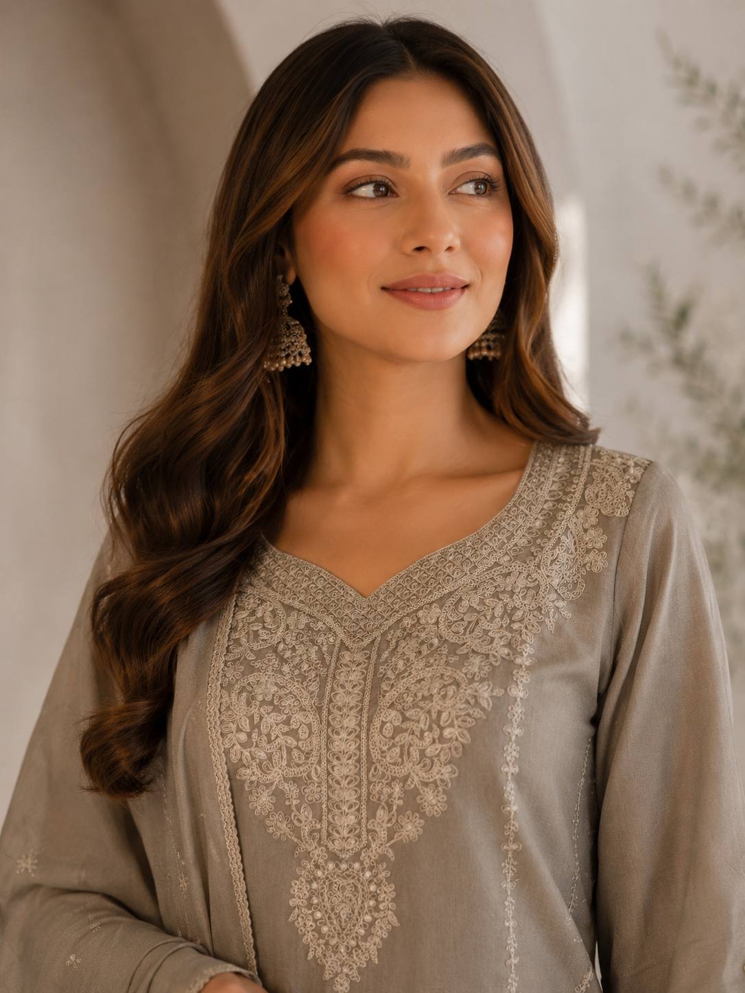 VICHITRA WITH EMBROIDERY KURTA SET - Image 3