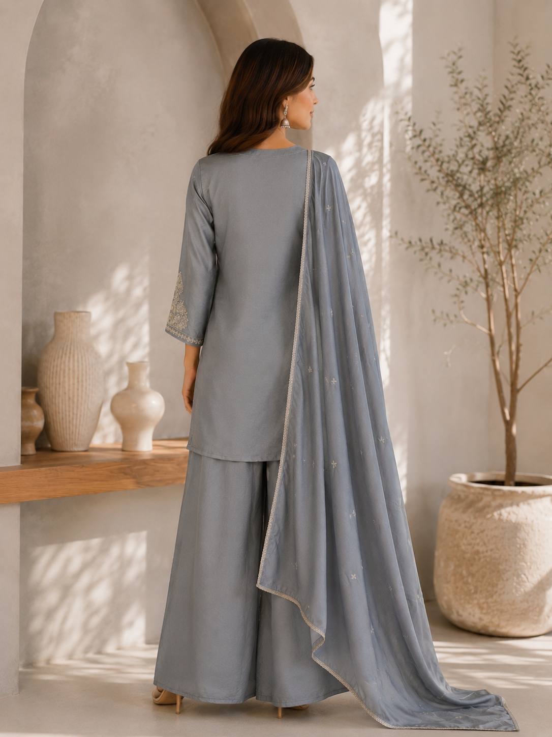 VICHITRA WITH EMBROIDERY KURTA SET - Image 8