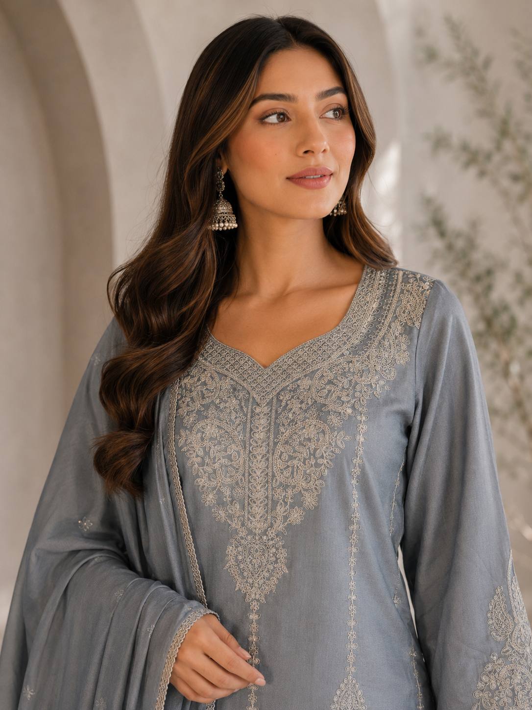 VICHITRA WITH EMBROIDERY KURTA SET - Image 7
