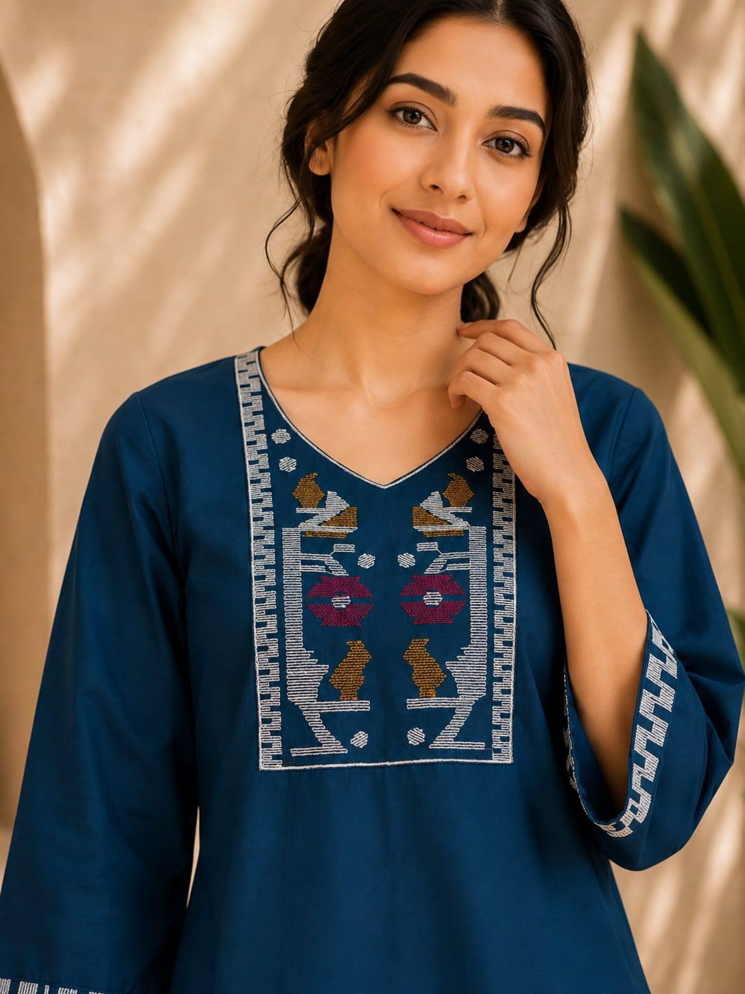 Premium Dabu Cotton Kurti Set For Women - Image 2