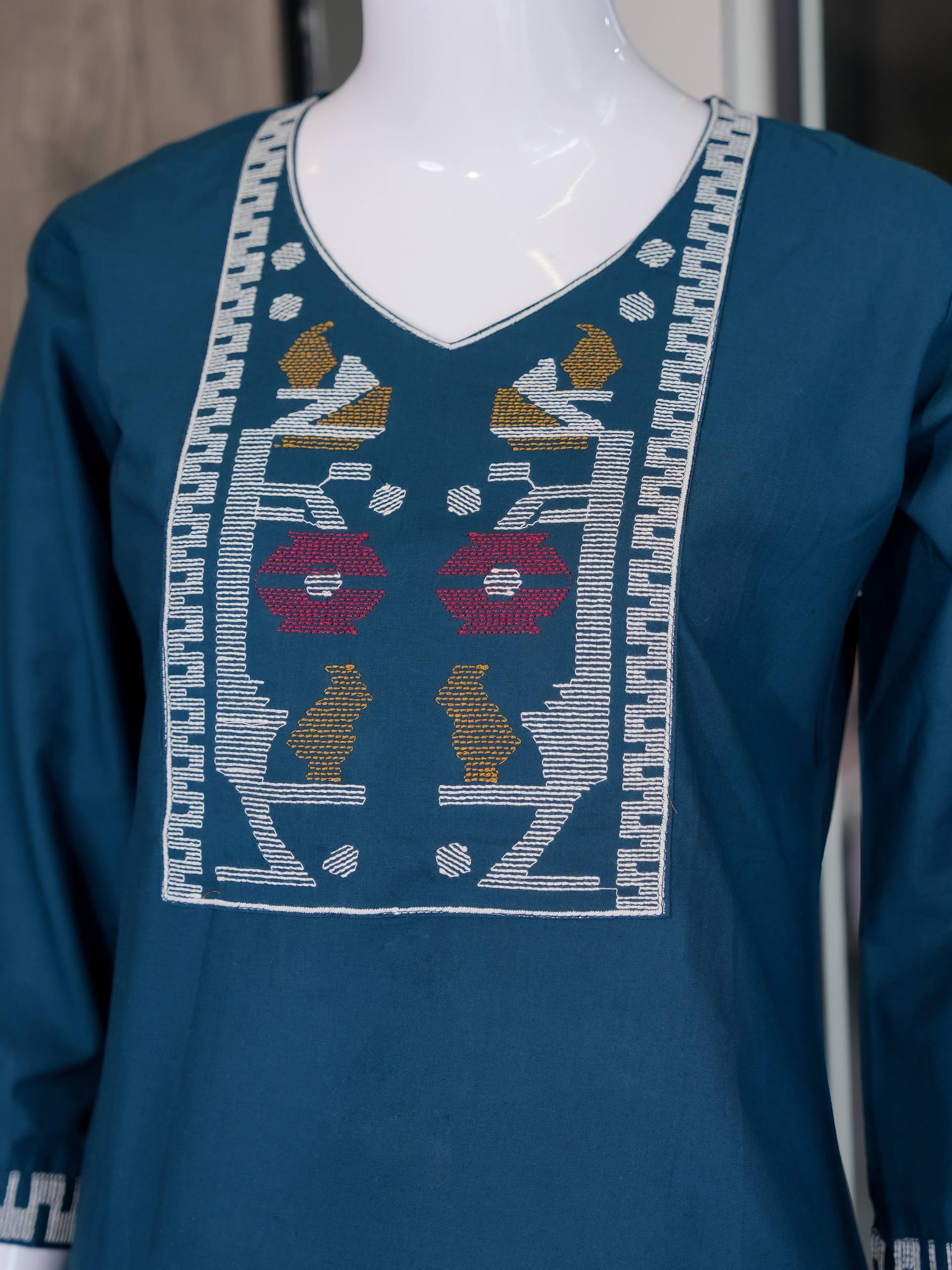 Premium Dabu Cotton Kurti Set For Women - Image 5
