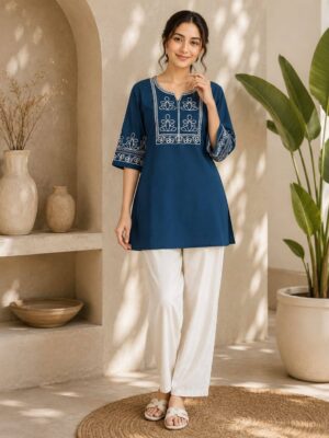Premium Salabu Cotton Kurti Set For Wome