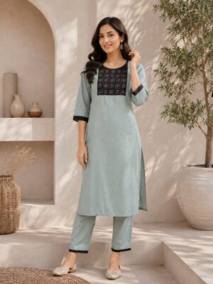Premium Slab Cotton Kurti Set For Women